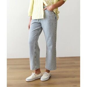 Marine Layer Ella Straight Leg Pant Light Wash Small New With Tags